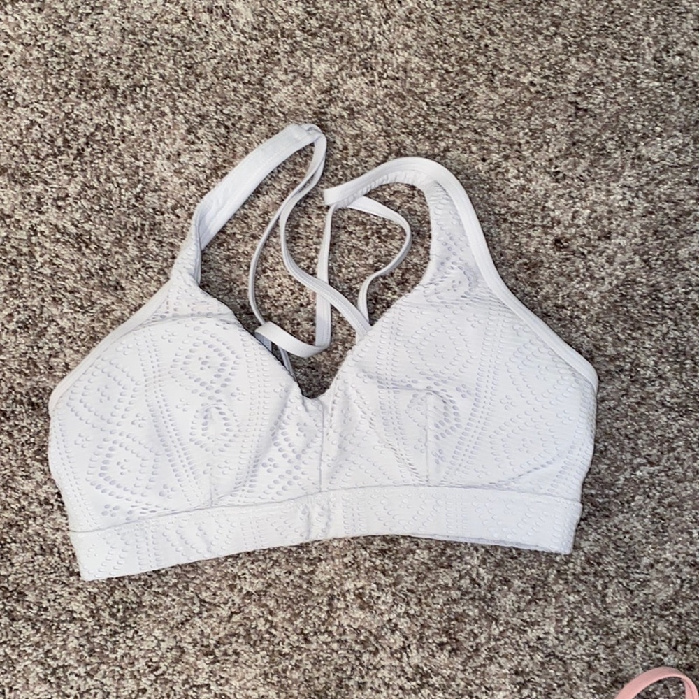 White Knit Lorna Jane sports bra